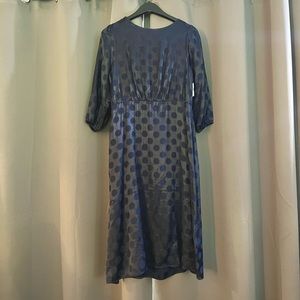 Beautiful Silky Express Navy Polka Dot Dress